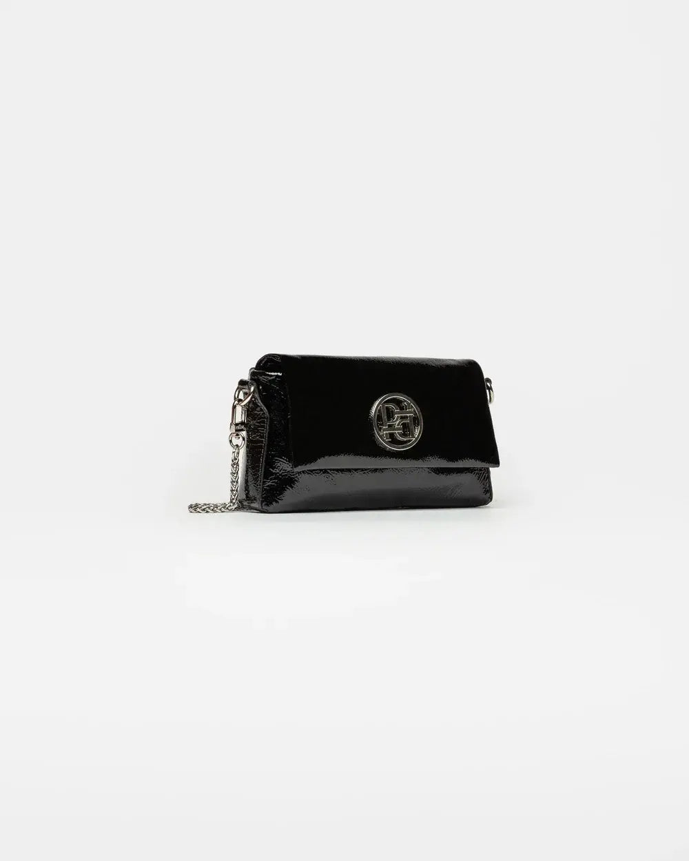 MINI BAG BLOOM EN CUERO CHAROL ARRUGADO